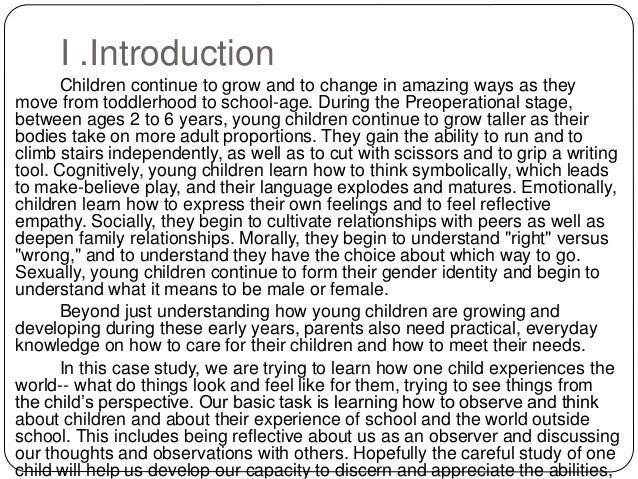 case study report example early childhood education