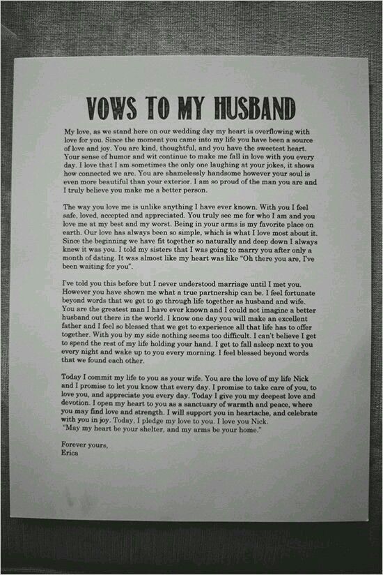 example of custom written wedding vows