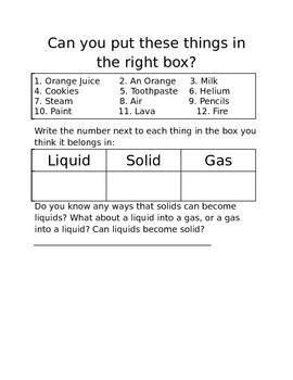 example of gas elements and solid element combining
