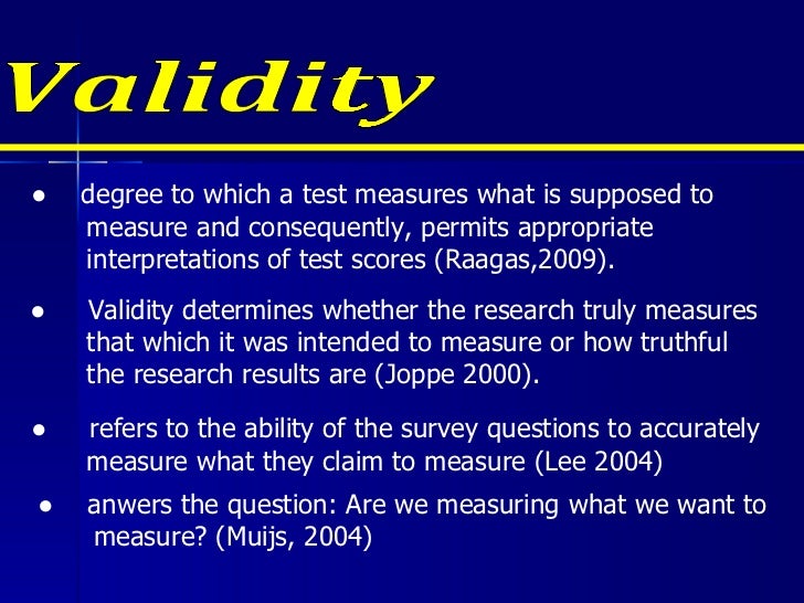 what is an example of validity