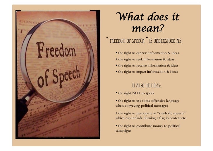 which is an example of freedom of speech