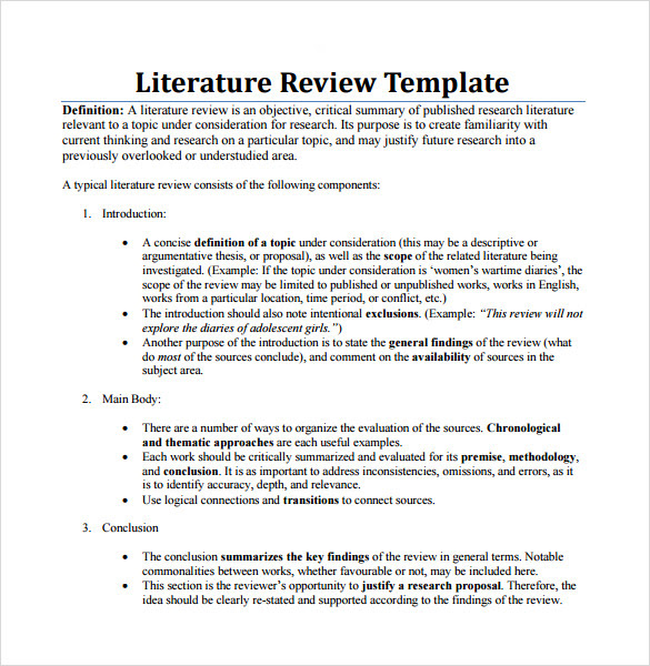 conclusion of a literature review example