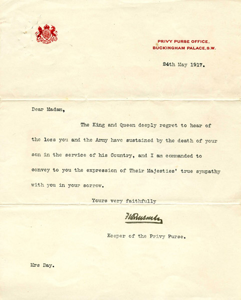 an example of an australian war casualty letter