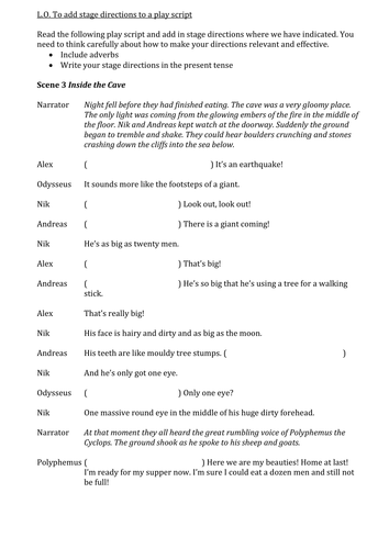 stage play script format example