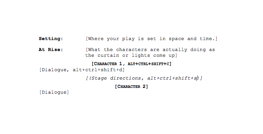 stage play script format example