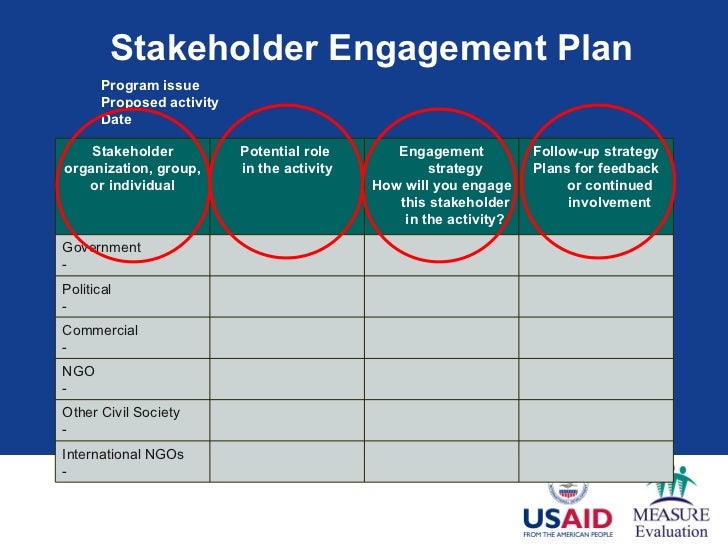 stakeholder management plan for a project example