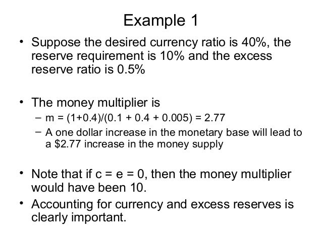 cash reserve ratio calculation example