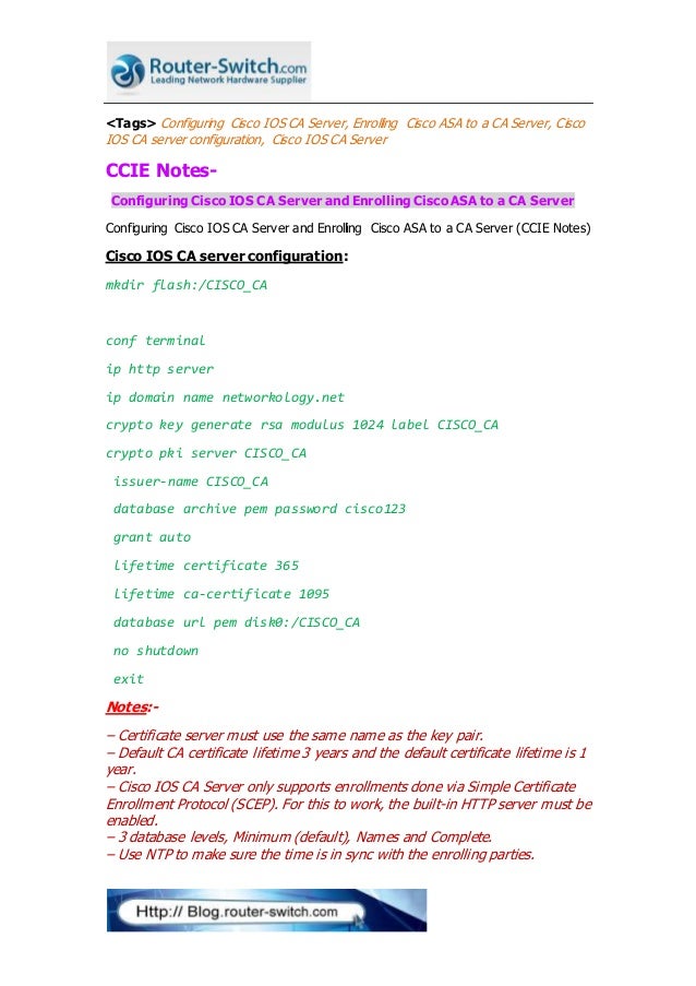 cisco ios ca server configuration example