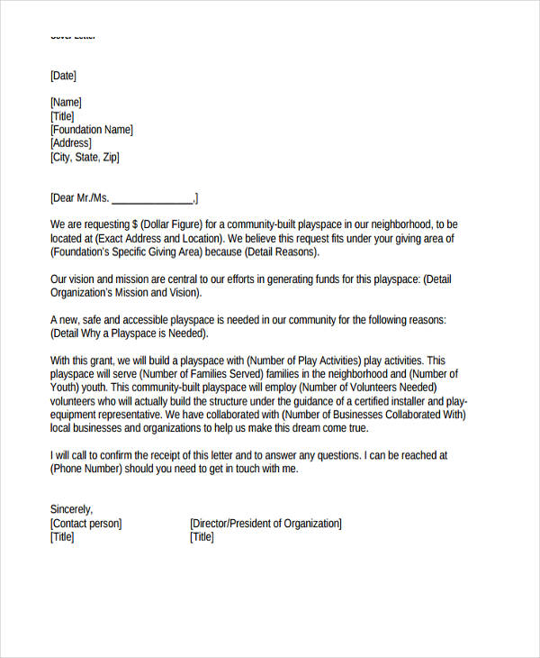 example of application letter for funding