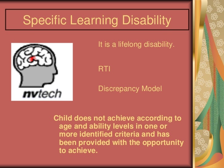 example child specific learning disorder report