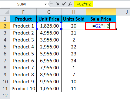 example of mixed reference in excel