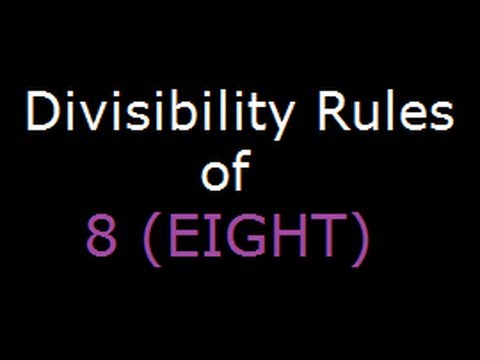 example of the divisibility rule for 8