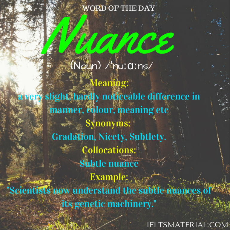 sentence example with the word nuance