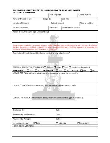 near miss reporting form example