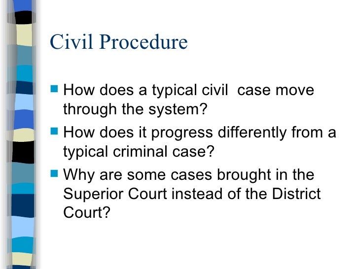 what is an example of a civil case