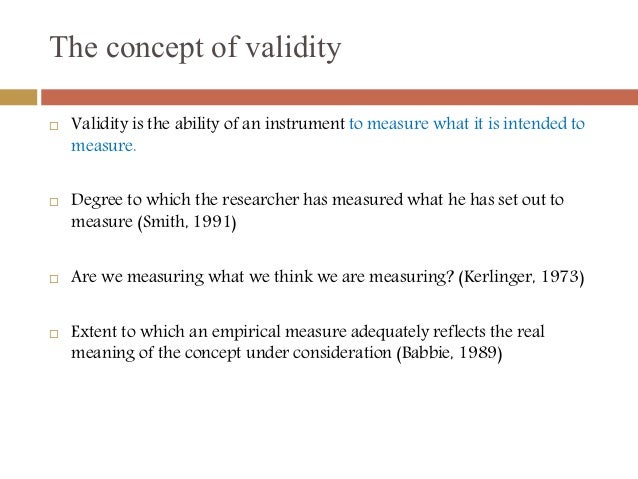 what is an example of validity